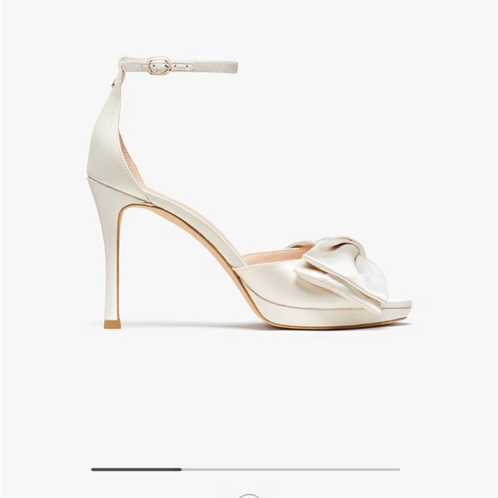 Kate Spade - Bridal Bow Sandals - Elegant White High Heel Sandals